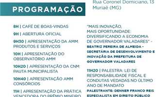 Prefeitura de Valadares vai apresentar em Muria projeto premiado pela AMM